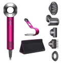 Фен Dyson Supersonic HD07 (фуксия/яркий никель) с 5 насадками, дорожным чехлом и подставкой