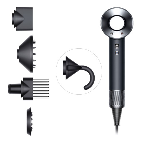 Фен Dyson Supersonic (черный/серебристый) с 5 насадками