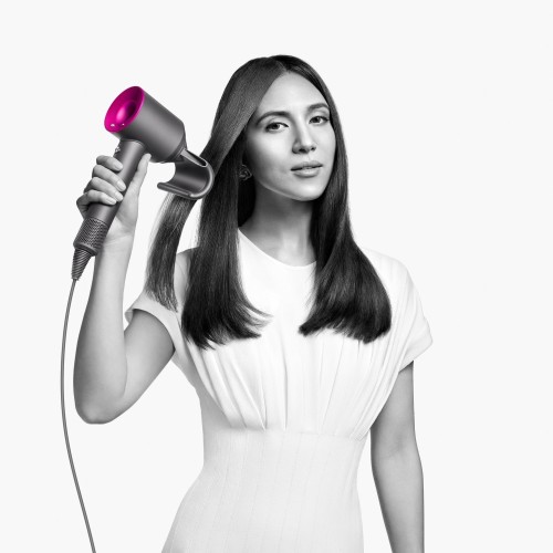 Фен Dyson Supersonic HD07 (фуксия/яркий никель) с 5 насадками и дорожным чехлом